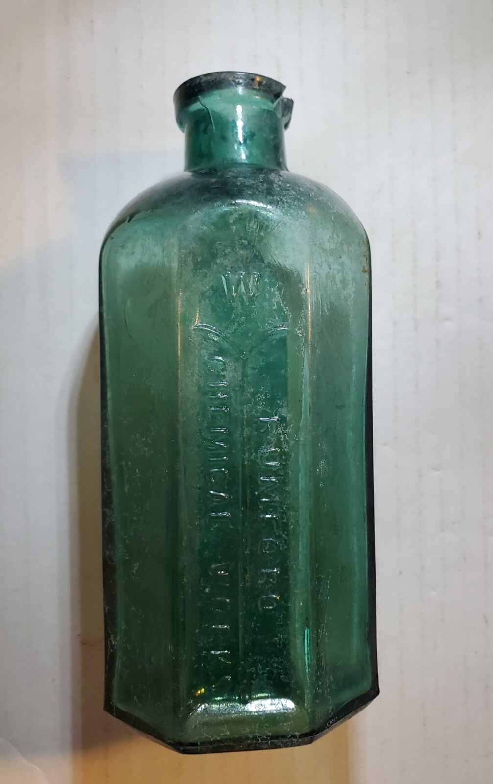 TEAL RUMFORD CHEMICAL WORKS 8 SIDED ANTIQUE EARLY BOTTLE Read Description 