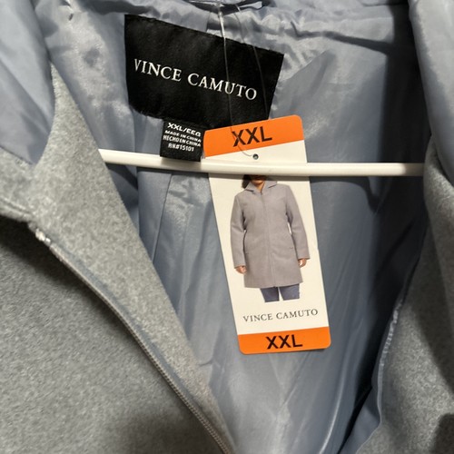 Vince Camuto Womens Faux Wool Hooded Full Zip Jacket Mid Length X-Large NWT - Picture 8 of 9