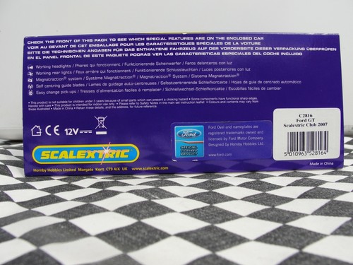 SCALEXTRIC FORD GT 'SCALEXTRIC CLUB 2007' C2816 1:32 SLOT NEW OLD STOCK BOXED - Picture 8 of 8