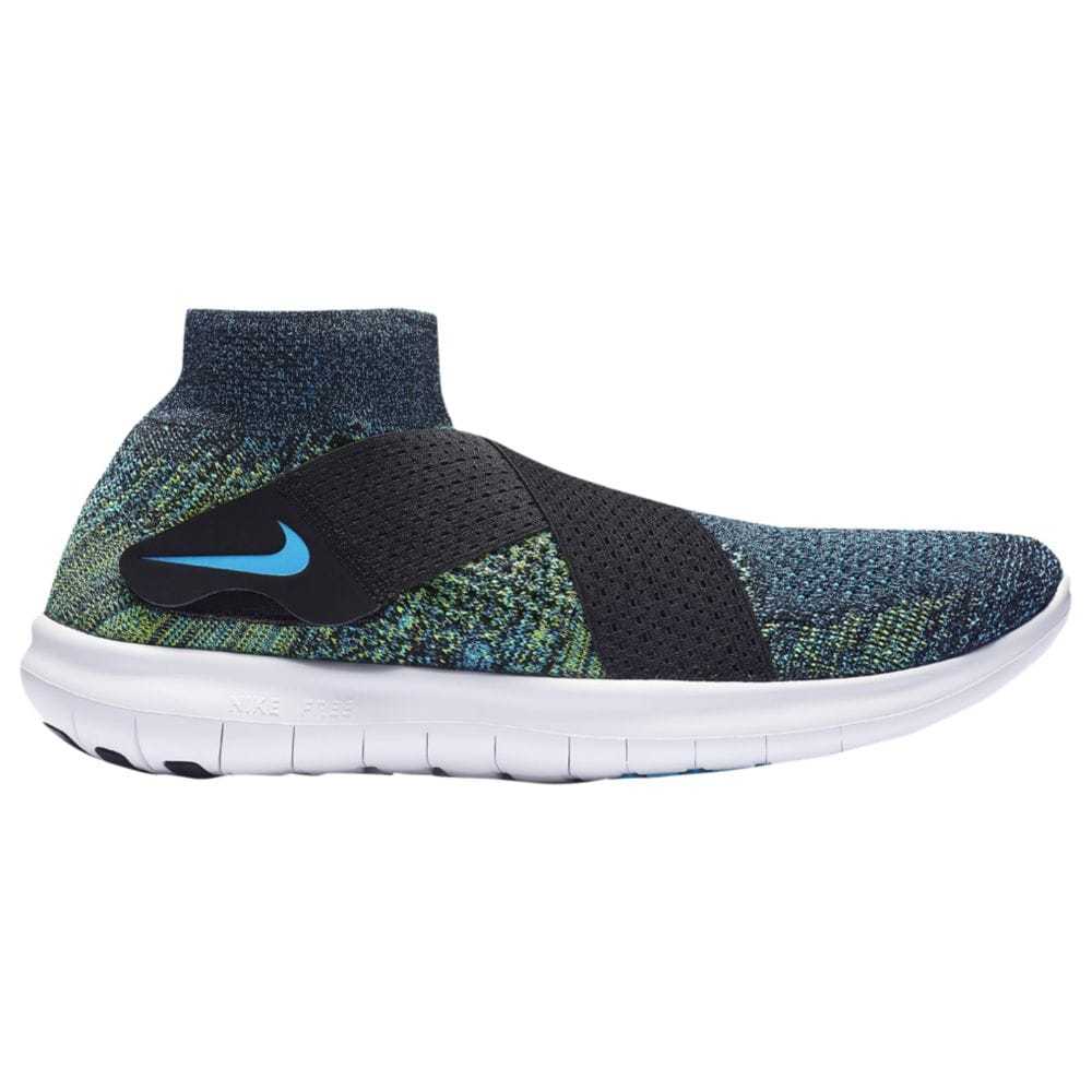 Nike Free RN Motion Flyknit 2017 Mens 880845-004 Black Volt Blue Shose Size 11 Nike Free RN Motion Flyknit 2017 Mens 880845-004 Black Volt Blue Shose Size 11