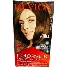 Revlon Colorsilk Beautiful W/ Keratin 33 Dark Soft Brown Ammonia-Free Shelfwear
