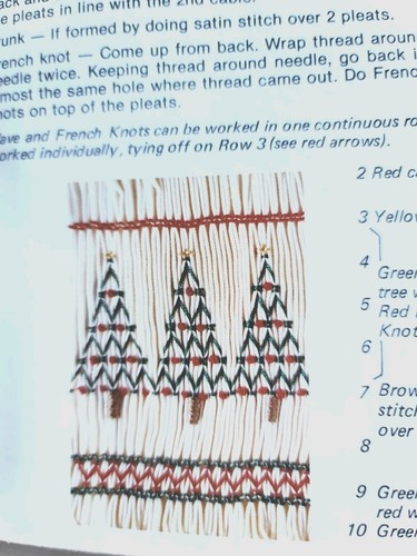 Christmas Smocking Stocking Pattern Tree Sandy Hunter Easy How-To Smock '84 Vtg - Picture 2 of 4