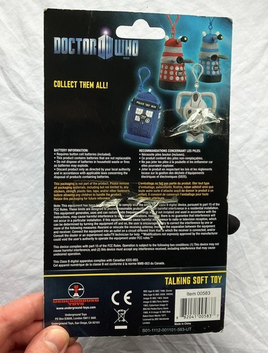 Doctor Who Clip-On Plush Soft Toy Keyring 4" Dalek Cyberman (No Battery) *RARE* - Picture 12 of 16