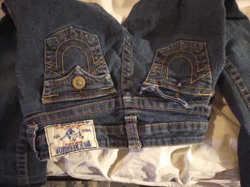 VTG~TRUE RELIGION Sz 6 Girl’s Slim Stretch Flap Pocket Adjustable Waist Jeans - Picture 5 of 5