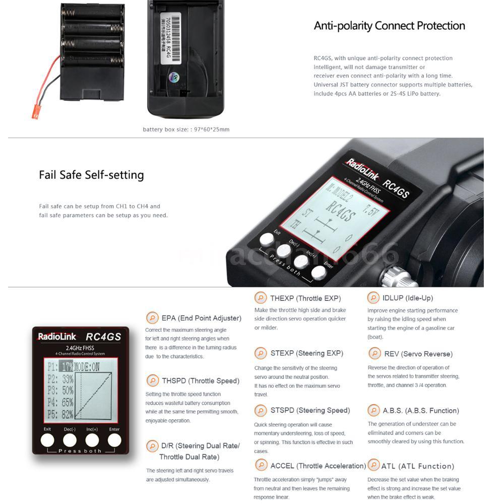 RadioLink RC4GS 2.4G 4CH Remote Control Control Control System Transmitter & R6FG Receiver R3E0 a0fc53 RadioLink RC4GS 2.4G 4CH Remote Control Control Control System Transmitter & R6FG Receiver R3E0 a0fc53