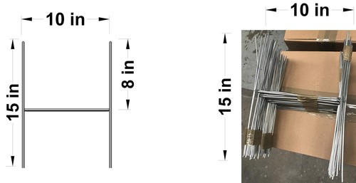 50 Pack Signs Stake 15 inch x 10 Inch x 9Gauges Galvanized Metal Wire Stake, ... - Picture 2 of 9