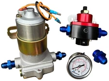 140 GPH Hot Rod Racing Electric Fuel Pump Kit Regulator & Gauge 14 PSI Universal