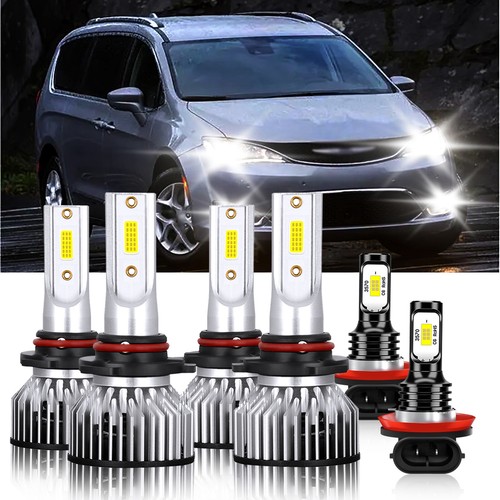 For Chrysler Pacifica 2017-2020 Combo LED Headlight Hi Lo+Fog light 6000K Bulbs - Picture 2 of 12