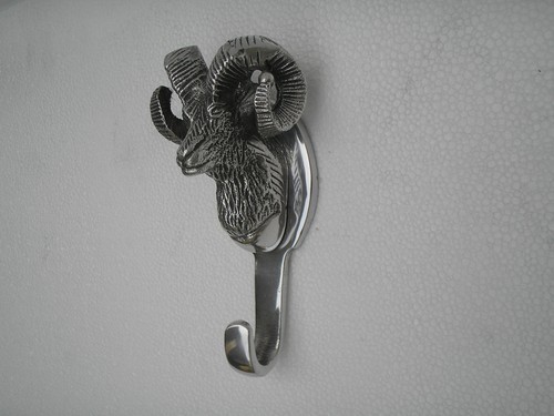 Aluminium wall mount Aries Head coat hook Lot of 4 pcs* - Picture 2 of 3