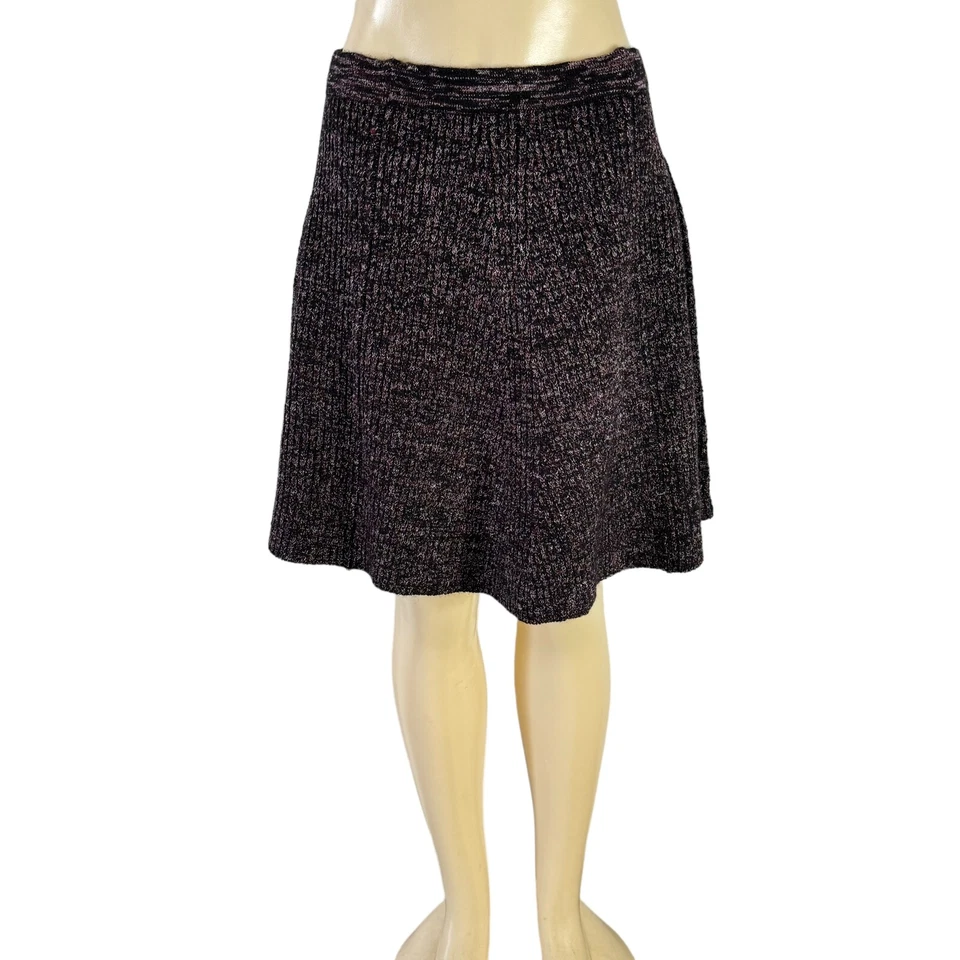 Saia Swing Circle Adrienne Vittadini Curta Mescla de Lã Estampa Roxa Elástica G - Imagem 2 de 4