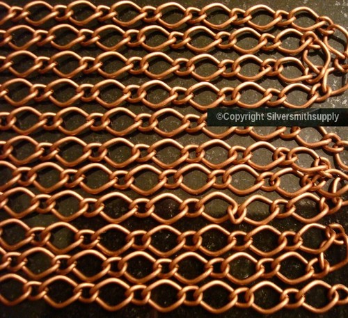 Large ant copper plated cable chain 10x8mm cable twist 4 open links" 12' PCH080C - Picture 3 of 3