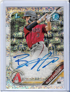 BLAZE ALEXANDER 2019 BOWMAN CHROME SPECKLE REFRACTOR 1ST AUTO RC /299