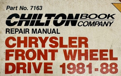Manual de reparación de CHILTON'S, #7163, MODELOS DE TRACCIÓN DELANTERA CHRYSLER 1981-1988 - Imagen 3 de 5