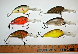 6-lot-USED-Bill-Norman-XL-Deep-Crankbait-Fishing-Lures-Multi-Style-CB55