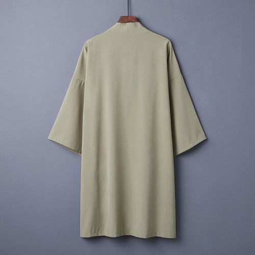 Giacca Top Uomo Cappotto Giapponese Retro Kimono Cardigan Lungo Yukata Outwear Casual - Foto 7 di 15