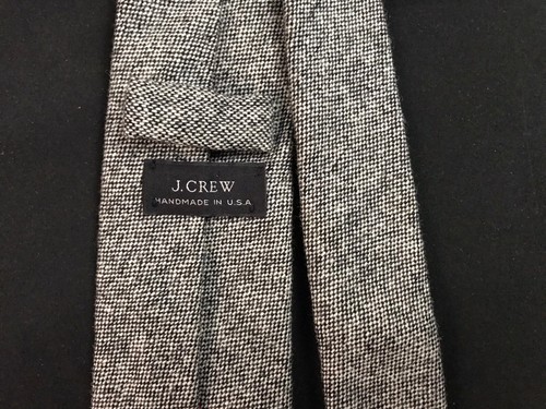 J Crew Tweed 100% Wool Narrow Tie Made In USA Gray 2.5 Inches - Picture 21 of 21