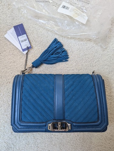 Rebecca Minkoff Love Crossbody Bag With Tassel Blue NEW - Picture 2 of 8
