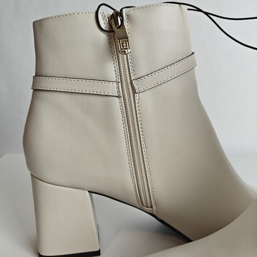NWT Liz Claiborne Womens Monte Stacked Heel Booties Ivory Size 11 M Block Accent - Picture 10 of 16