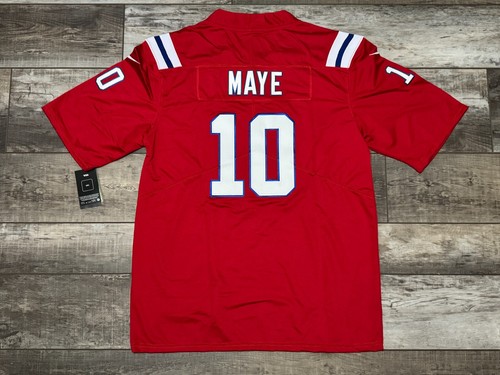 New England Patriots Drake Maye #10 Red Jersey Adult Sizes L-XL Brand New - Picture 2 of 7