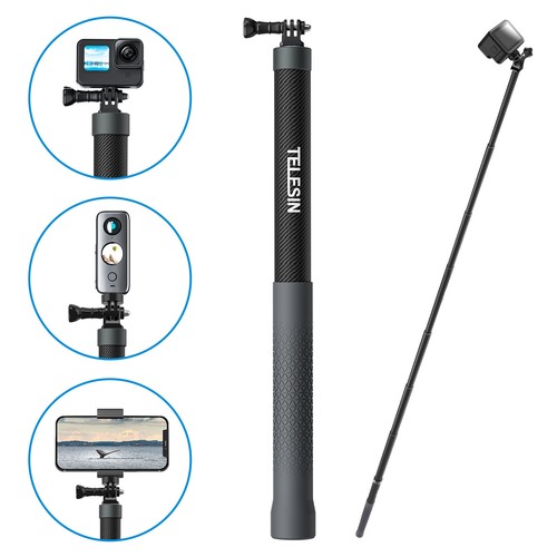 300cm Selfie Stick Carbon Fibre Extendable for Gopro 12 11 10 9 Insta360 Action - Picture 1 of 24