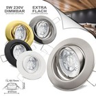 LED Einbauleuchten 230V Set 5W dimmbar flach 35mm Spot Lampe Einbaustrahler DECO