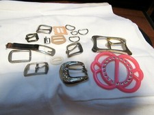 Vintage Large Lot 17 Pcs Belt Buckles Mostly Metal Few Plastic