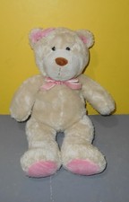 12" Carter's Bear Hugs Baby Nursery Girl Pink Flower Bean Teddy Stuffed Plush