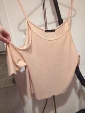 "Boohoo "Ladies Teen Top. Uk10 Cream. Drop Shoulder. Short Sleeve 