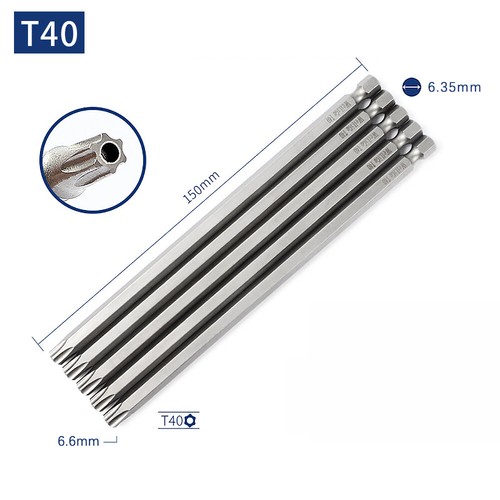 5Pcs Long Reach Torx Star Hex Tamper Proof Screwdriver Bits Security Bit Set UK - Picture 43 of 43