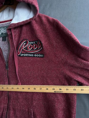 Roots Canada Hoodie mens Medium REd Full zip Classic Logo Outdoor Beaver Sweater - Picture 6 of 7