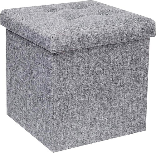 OTTOMAN STORAGE BOX FOLDING STORAGE OTTOMAN POUFFE BENCH SEAT TOY BOX 38cm, 76cm - Picture 8 of 18