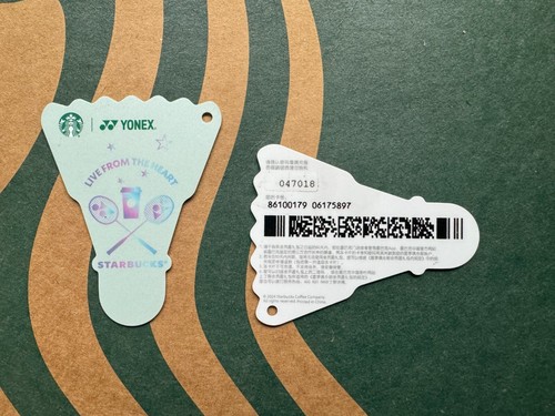 CS2422 2024 China Starbucks coffee YONEX LIVE FROM THE HEART MSR card 1pc