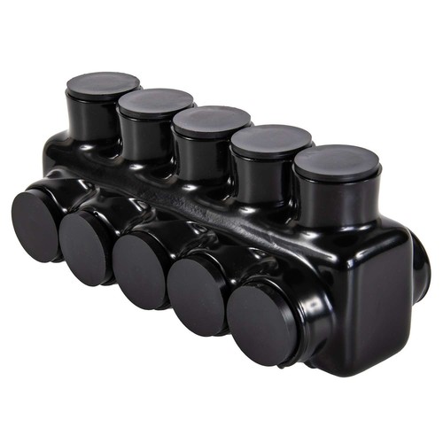 Polaris IPLD600-5 5-Port Black Multi-Tap Pre-Insulated Connector, 600 MCM –6 AWG - Picture 7 of 8