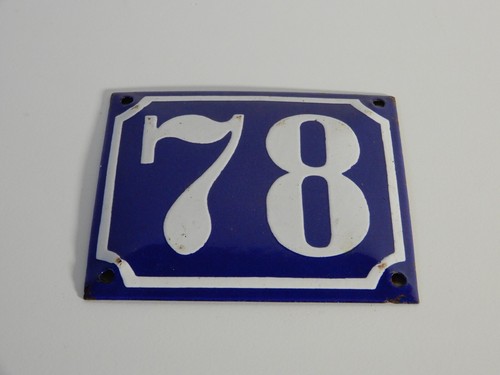 altes Emaille Schild antik Hausnummer 78 Blau Weiß Hausnummernschild Hausschild - Bild 3 von 7