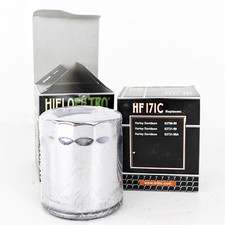 HiFloFiltro HF171C Chrome High Performance Oil Filter Pair 99-Up Harley Models