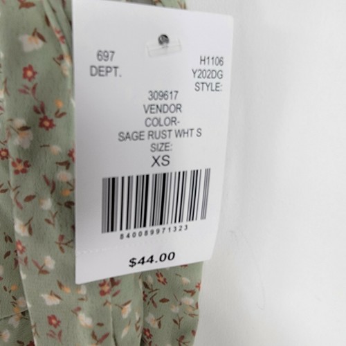 Originality Faux Wrap Girls Skort Green with Floral Size XS New - Picture 4 of 6