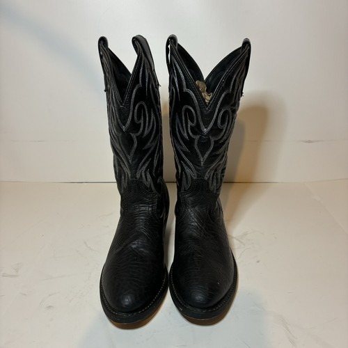 LAREDO (28-1820) BLACK / COWBOY BOOTS - MENS SIZE 7 D Men’s Work Wear - Picture 7 of 10