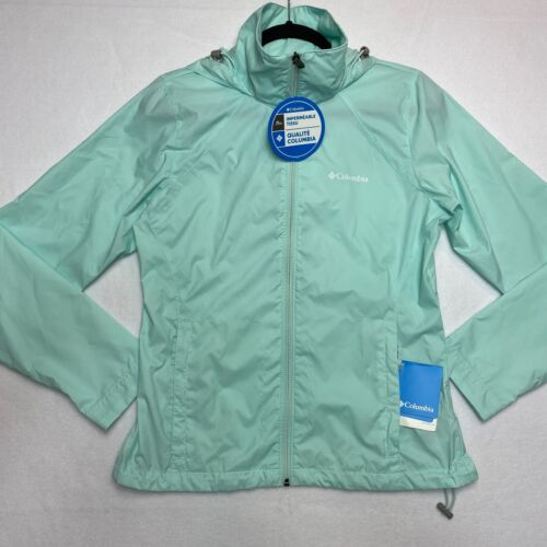 Columbia Switchback III Rain Jacket Women's SP Mint Green Hooded Coat NWT