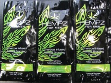 5 PACKETS HEMPZ FOR MEN CHARCOAL INFUSED NATURAL BRONZING TANNING LOTION
