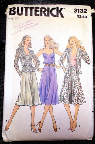 New! Vintage Butterick #3132 Misses' Jacket, Camisole and Skirt  Sz 14 - Picture 1 of 2