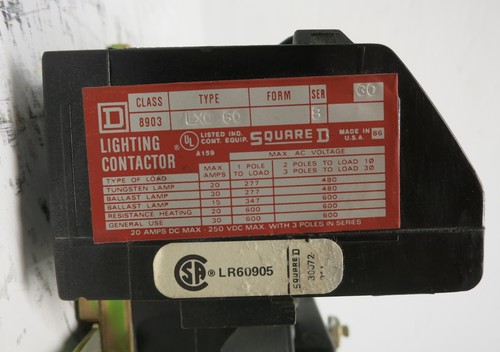 Square D 8903-LX060 Lighting Contactor 120V Coil 6P 3PH 8903LX060 - Picture 2 of 8