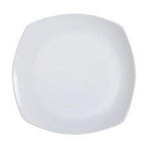 Yanco China FU-310 Fuji Bone White Porcelain 10" x 10" Flat Square Plate- 2 Doz