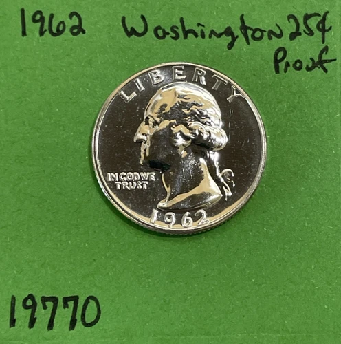 1962 Washington Quarter 25c Gem Proof 90% Silver See Pictures