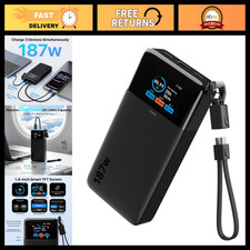 Portable Laptop Power Bank 25000mAh, 187W Fast Charger with USB-C Cable
