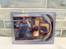 ROBIN YOUNT ~ 2023 Topps Tribute Triple Relic RED PARALLEL PATCH /10 ~ Brewers