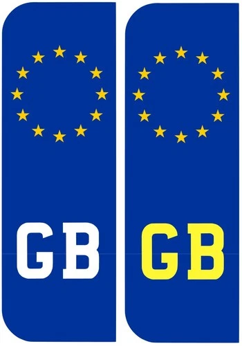 Great Britain GB Euro Car Number Plate Self Adhesive Vinyl Stickers 105mm x 35mm
