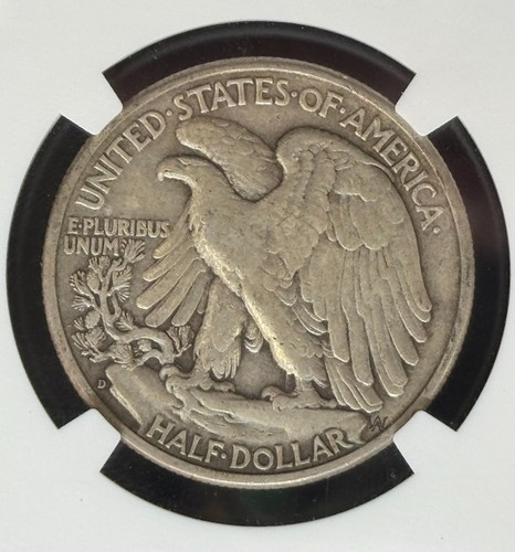 1938-D Walking Liberty Half Dollar 50c NGC VF35 Key Date - Picture 4 of 4