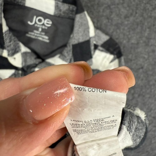 Camisa de franela a cuadros Joe Fresh para niños blanca y negra con botones talla 3 - Imagen 4 de 8