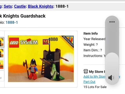 Vintage Lego Castle 1888 Black Knights Guard Shack 100% Complete
