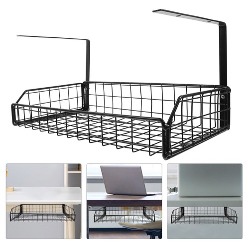 Wire Box Storage Basket Desk Organiser Office Cable under Rack Table - Afbeelding 9 van 12